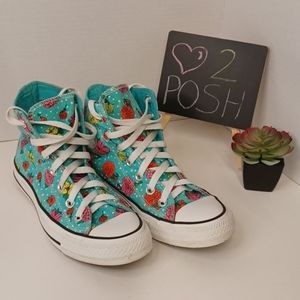 Converse All Stars High Top Floral Roses Womens Sz 6